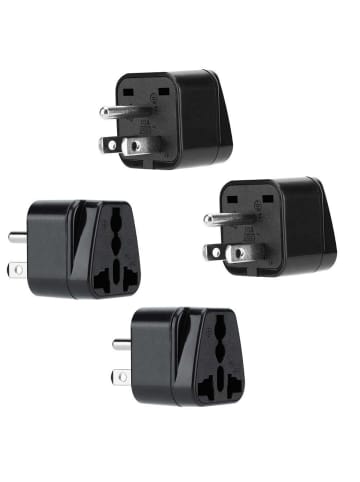 Intirilife 4x Steckdosen Adapter - Typ B in SCHWARZ