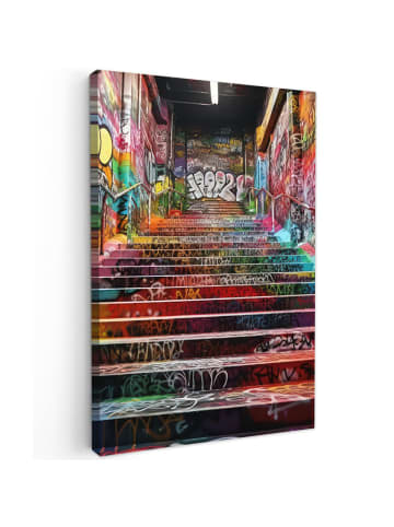 MuchoWow Poster mit Leiste Bunte Treppe  (BxH)