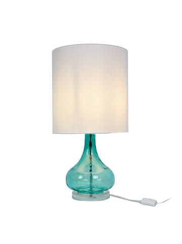 relaxdays Tischlampe in Weiß/Blau - (H)62 x Ø 30,5 cm