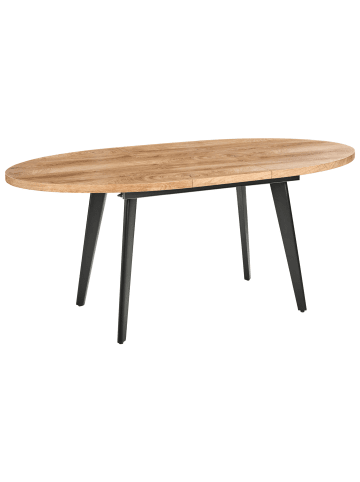 Beliani Ausziehbarer Tisch DUTTON in Braun/Schwarz - (W) 90 x (H) 75 x (L) 140 cm