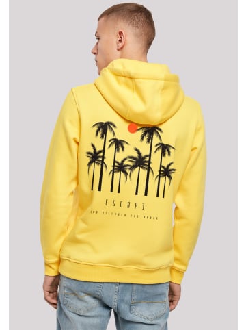 F4NT4STIC Hoodie Escape Discover the World Palm Trees in taxi yellow