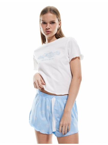 KOTON SCHLAFANZÜGE SETS in Hellblau gemustert