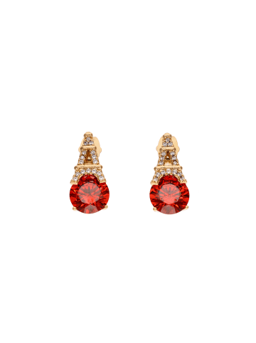 gaya Women Earrings in Rose Gold Red