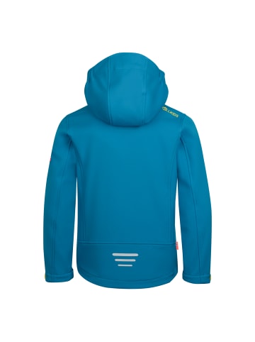 Trollkids Softshelljacke "Trollfjord" in Atlantisblau/Gingergelb