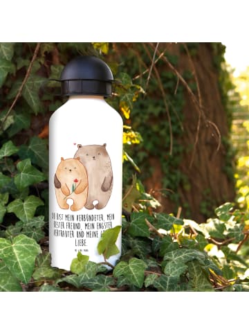 Mr. & Mrs. Panda Kindertrinkflasche Bären Liebe mit Spruch in Weiß