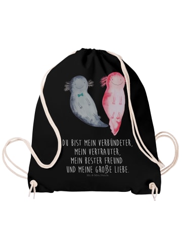 Mr. & Mrs. Panda Jutebeutel Axolotl Freundin mit Spruch in Schwarz