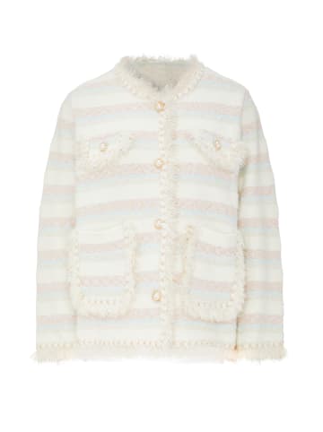 zitha Damen Strickjacke in Wollweiss Mehrfarbig