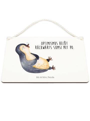 Mr. & Mrs. Panda Holztafel Pinguin Lachen mit Spruch in Weiß