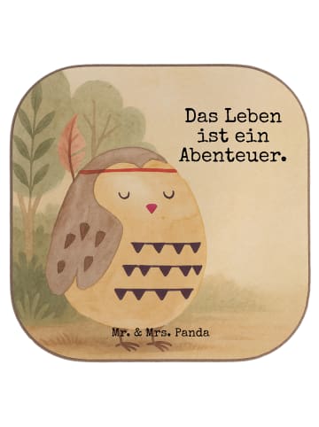 Mr. & Mrs. Panda Untersetzer Eule Federschmuck Design mit Spruch in Weiß
