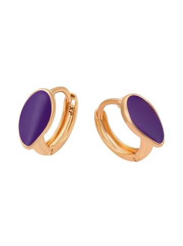 faina Women Huggie Earrings in Rose Gold Purple