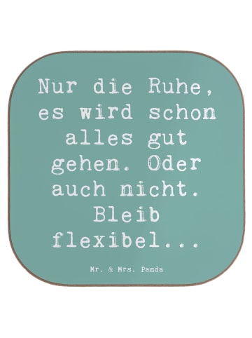 Mr. & Mrs. Panda Holzuntersetzer Spruch Gelassenheit in Krisen m... in Meeresbrise