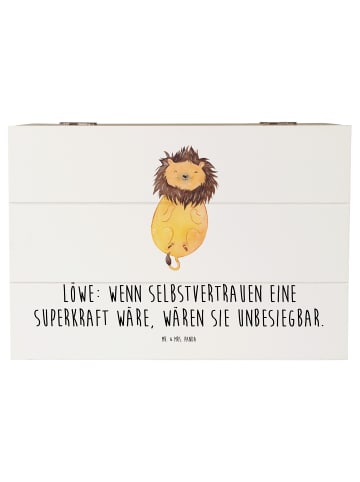 Mr. & Mrs. Panda Dekokiste Löwe Superkraft mit Spruch in Weiß
