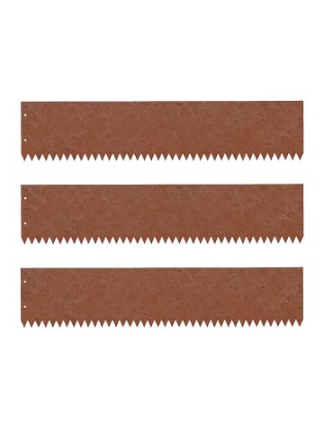 relaxdays 3x Rasenkante in Braun