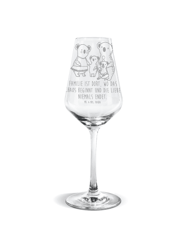 Mr. & Mrs. Panda Weinglas Koala Familie mit Spruch in Transparent