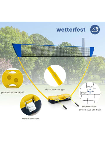 COSTWAY Badminton Netzständer in Blau
