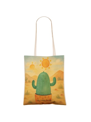 Mr. & Mrs. Panda Tote Bag Kaktus Sonne Design ohne Spruch in Weiß