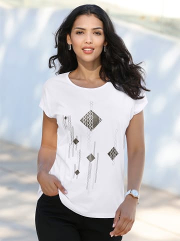 Sieh an! Kurzarmshirt in weiß-schwarz