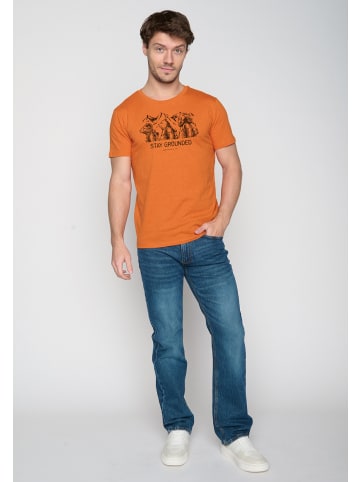 GreenBomb T-Shirt Animal Stay Grounded in Schwarzes Heidekraut Orange