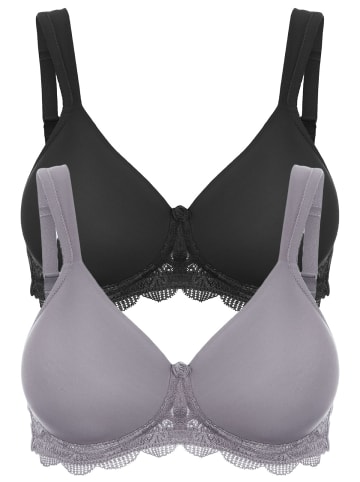 SUSA 2er Pack Schalen BH Latina in frosty lavender schwarz