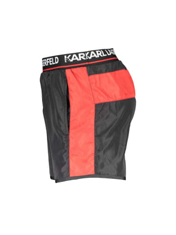 Karl Lagerfeld Schwarze Polyester-Badeshorts