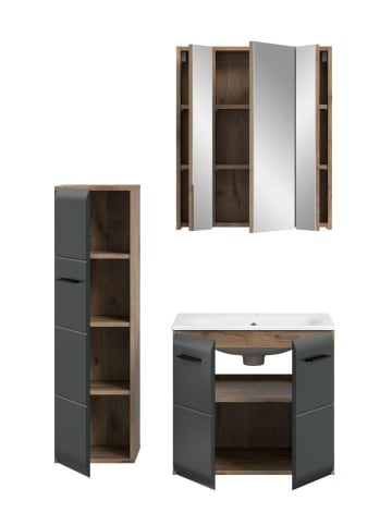 ebuy24 Badmöbelset Ice Schwarz 105 x 46 cm