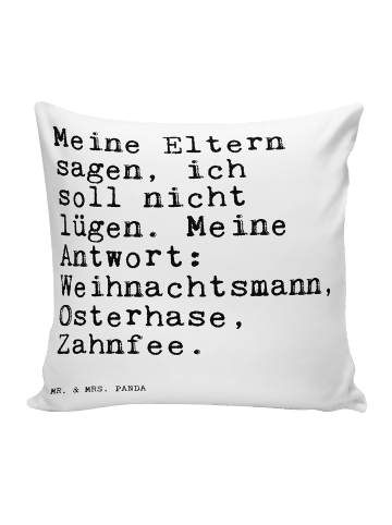 Mr. & Mrs. Panda kuschelkissen 40x40 Meine Eltern sagen, ich... ... in Weiß