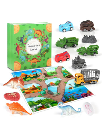 Okyo Adventskalender 2025 Weihnachten Dino Christmas Dinosaurier Auto ab 4 Jahren