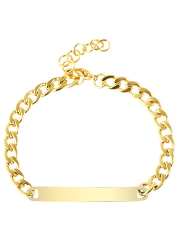Adeliás Unisex Armband – Panzerarmband aus Edelstahl 19+4 cm in gold