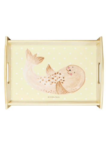 Mr. & Mrs. Panda Küchentablett Robbe Liegen ohne Spruch in Gelb Pastell