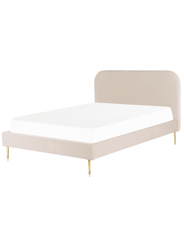 Beliani 2-tlg Doppelbett FLAYAT in Beige/Gold