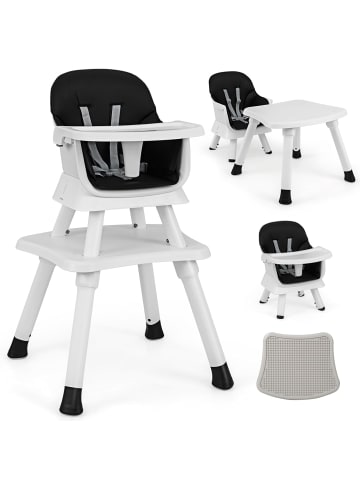 COSTWAY 6-in-1 Babyhochstuhl in Schwarz