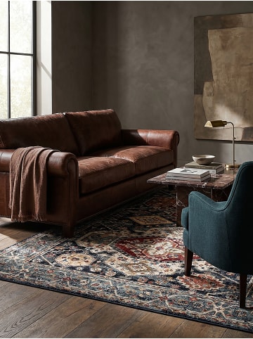 KADIMA DESIGN Hochflor-Teppich Kuschelig GLAZERT Geometrisch Weich Berber in Multicolor-Blau
