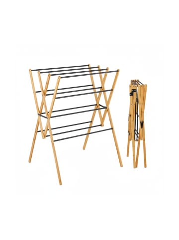 relaxdays Wäscheständer in Natur/ Schwarz - (B)70 x (H)93 x (T)62 cm