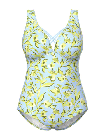 Ulla Popken Badeanzug in hell saphir