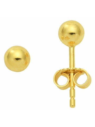 Adeliás Damen 585 Gold Ohrringe / Ohrstecker Ø 4 mm in gold