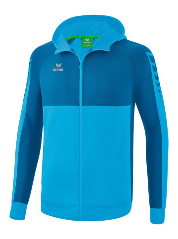 erima Kinder Six Wings Trainingsjacke mit Kapuze in curacao/mykonos