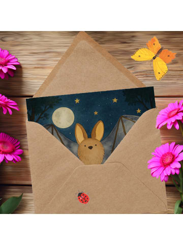 Mr. & Mrs. Panda Grußkarte Fledermaus Flügel Design ohne Spruch in Weiß