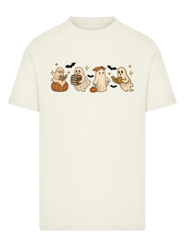 F4NT4STIC T-Shirt Halloween Geist Cute Buch in sand