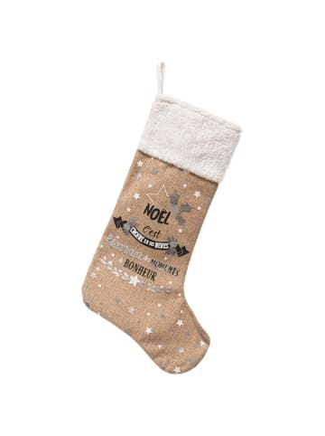 Feeric Lights Weihnachtsstrumpf für Geschenke, Jute in Braun, (H) 45 x (L) 20 cm