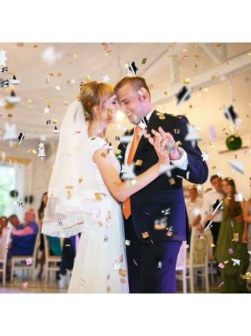 relaxdays 10 x Party Popper Sternenregen in Silber - 40 cm