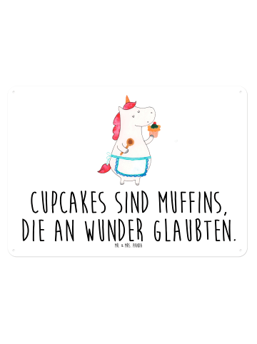 Mr. & Mrs. Panda Wandbild Einhorn Küche mit Spruch in Weiß