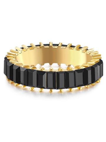 Yokoamii Ring gelbgold Kristall schwarz in gelbgold