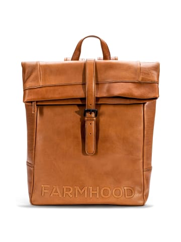 Farmhood Memphis Rucksack Leder 41 cm Laptopfach in cognac