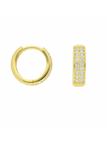 Adeliás Damen 333 Gold Ohrringe / Creolen mit Zirkonia in gold