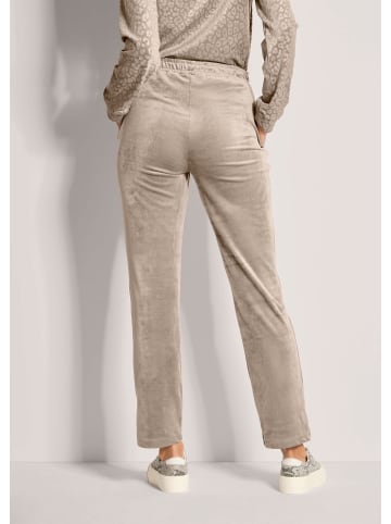 MADELEINE Elegante Hose mit Leo-Print in taupe