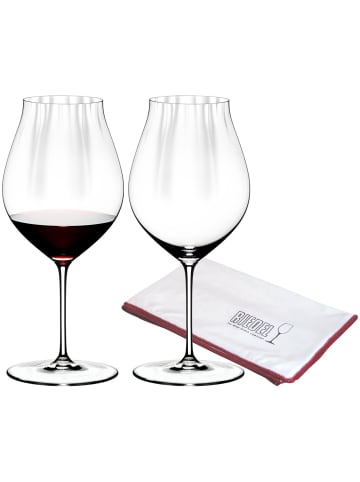 RIEDEL Glas 2er Set Pinot Noir Gläser inkl. Poliertuch Performance 830 ml in transparent