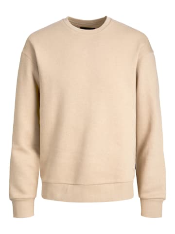 Jack & Jones Basic Sweater Langarm Shirt Rundhals Pullover JJESTAR in Beige
