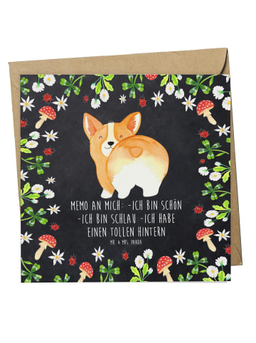 Mr. & Mrs. Panda Glückwunschkarte Corgi Po mit Spruch in Kreidetafel