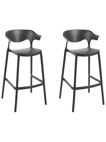 Beliani 2er-Set Gartenstuhl GUBBIO in Schwarz