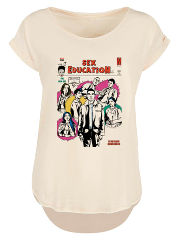 F4NT4STIC Long Cut T-Shirt Sex Education Magazine Cover Netflix TV Serie in Whitesand